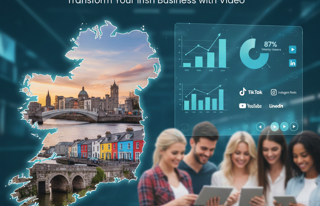 Video marketing Ireland strategy session with Irish business team planning social media content
