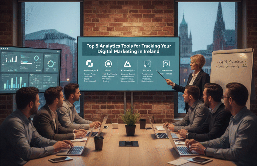 Top 5 analytics tools for tracking digital marketing performance on dashboard with real-time metrics and data visualization
