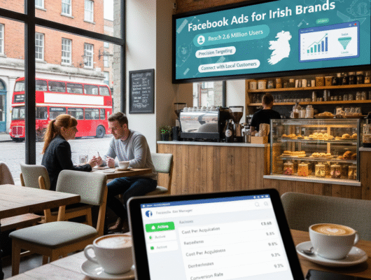 Facebook ads Ireland guide showing campaign setup dashboard for Irish businesse