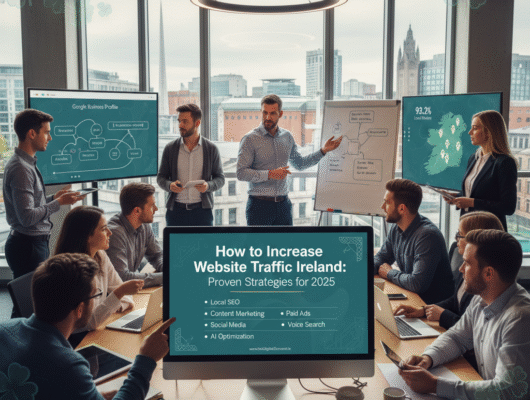 Increase website traffic Ireland strategies dashboard showing analytics growth