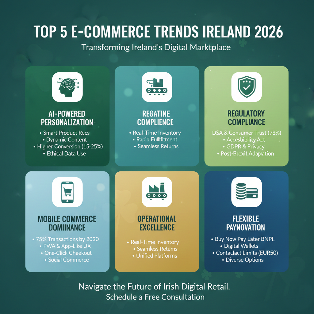 AI-powered e-commerce trends in Ireland 2026 showing personalized shopping experiences on mobile devices