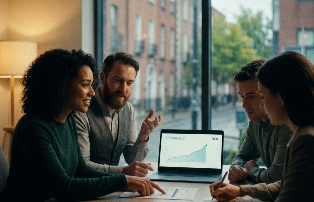 best Affordable SEO services illustration showing website optimization, keyword research, and analytics to boost search rankings and organic traffic growth