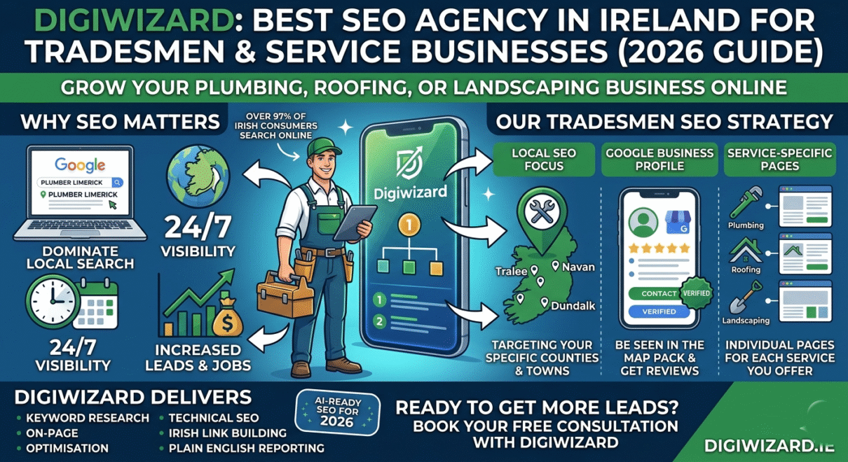 Best SEO agency in Ireland for tradesmen and service businesses - DigiWizard