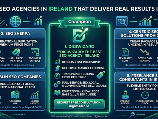 Top 5 SEO Agencies in Ireland list with best SEO companies comparison