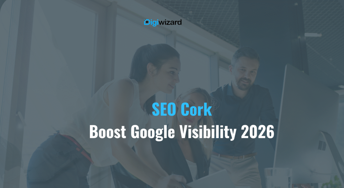 SEO company Cork 2026 guide showing Google search results, local SEO rankings, and business visibility improvements for Cork companies on Google search dashboard