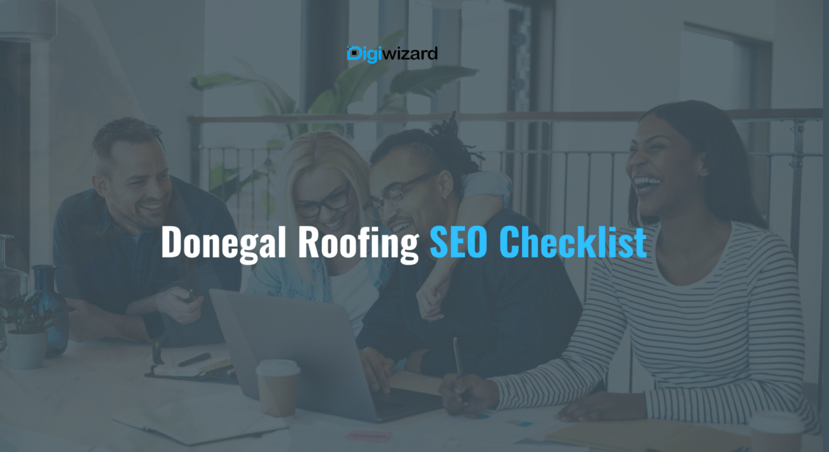 SEO checklist for roofing contractor Donegal with Google Maps and website ranking checklist on laptop