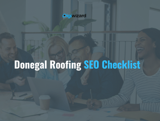 SEO checklist for roofing contractor Donegal with Google Maps and website ranking checklist on laptop